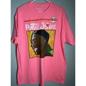 Retro Tupac Poetic Justice Unisex Pink T-Shirt Size XL
